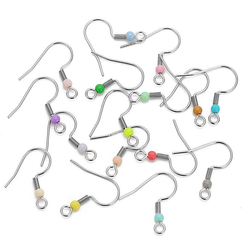 Joybeads 50pcs Stainless Steel Earrings Hooks Bulk Random Color Hypoal