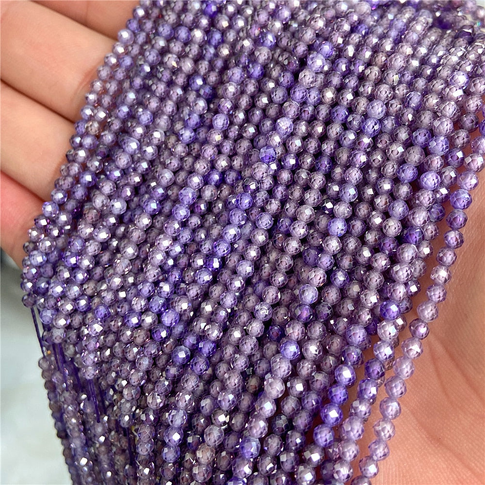 Beads - Natural Beads 2/3/4mm Faceted Crystal Stone Diy Jewelry